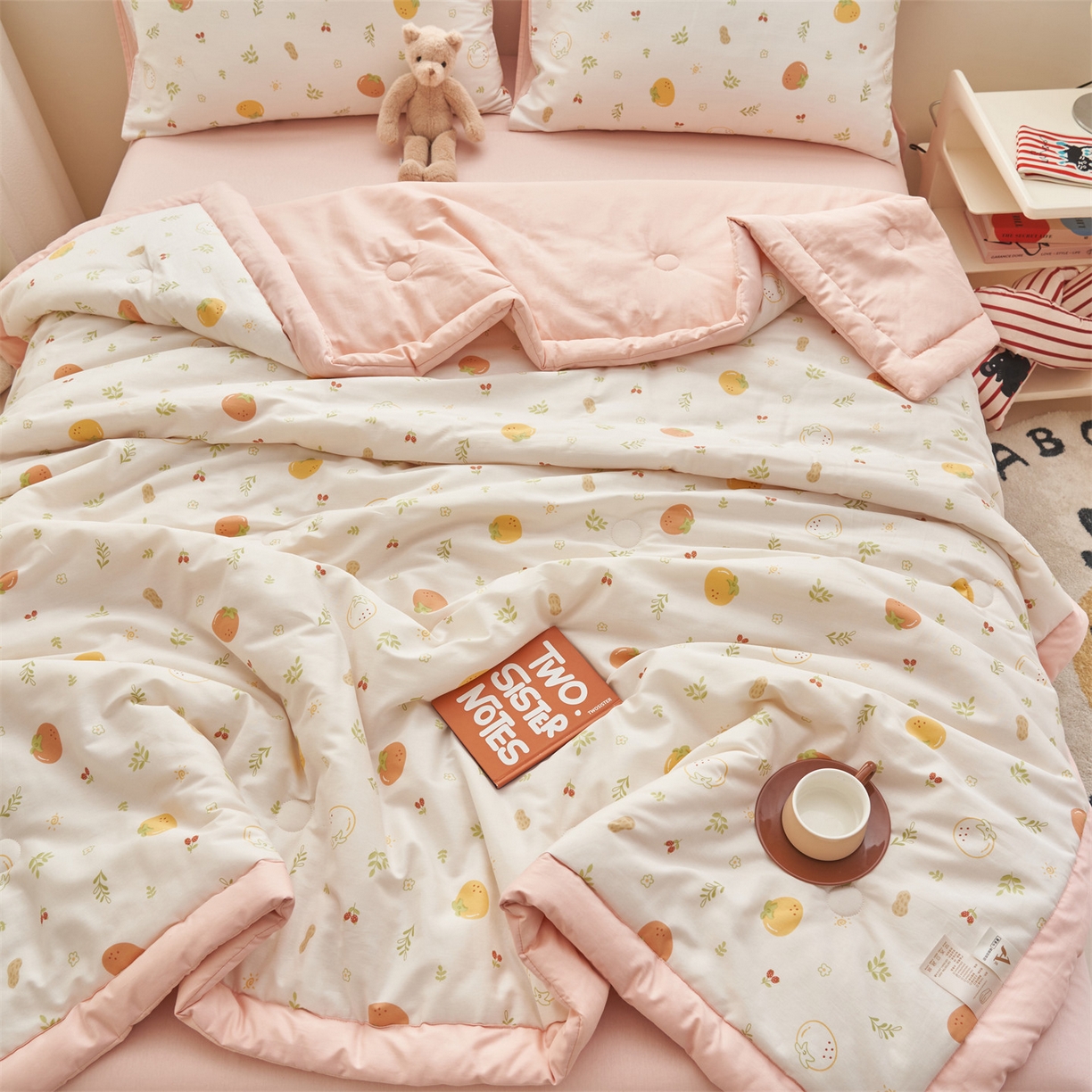 91家纺网 家纺一手货源 找家纺 恒爱家纺 2026新款全棉纯棉12868印花夏被夏凉被空调被 BR果香四季