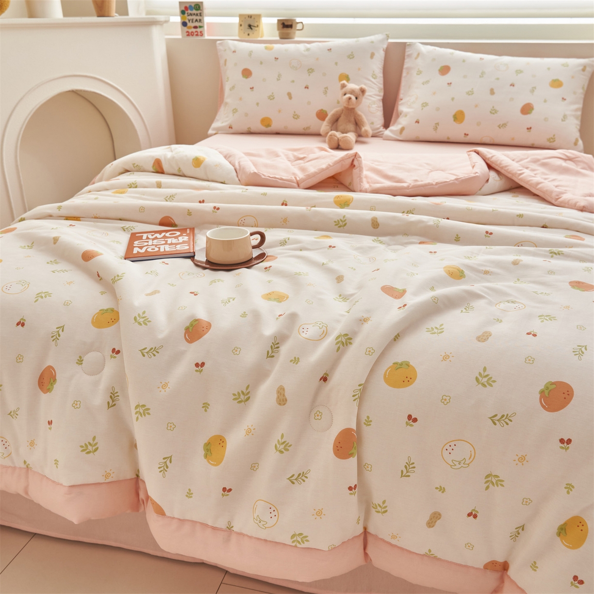 91家纺网 家纺一手货源 找家纺 恒爱家纺 2026新款全棉纯棉12868印花夏被夏凉被空调被 BR果香四季