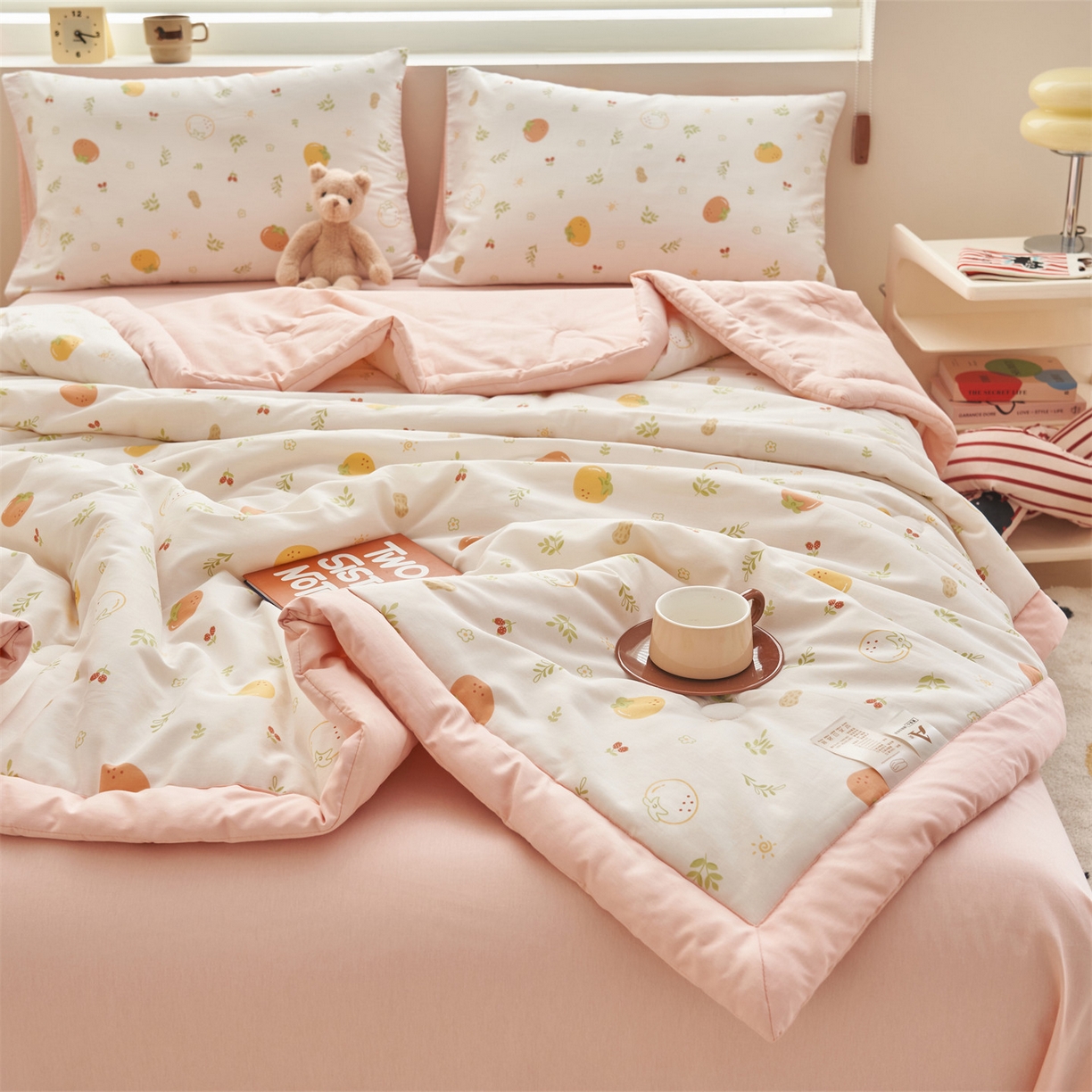 91家纺网 家纺一手货源 找家纺 恒爱家纺 2026新款全棉纯棉12868印花夏被夏凉被空调被 BR果香四季