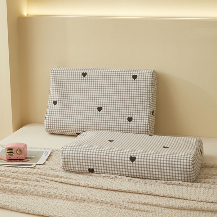 91家纺网 家纺一手货源 找家纺 （总）翎盈家纺 2026款ins风小清新卡通纯棉乳胶枕专用枕套全棉波浪形枕头套