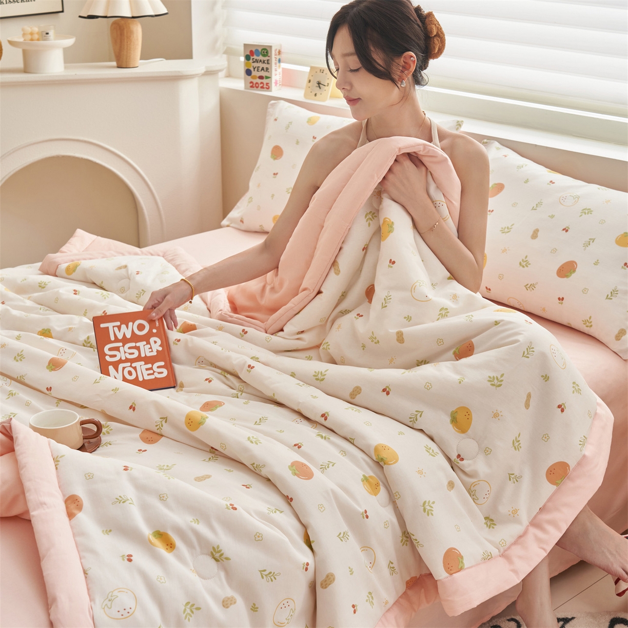 91家纺网 家纺一手货源 找家纺 恒爱家纺 2026新款全棉纯棉12868印花夏被夏凉被空调被 BR果香四季