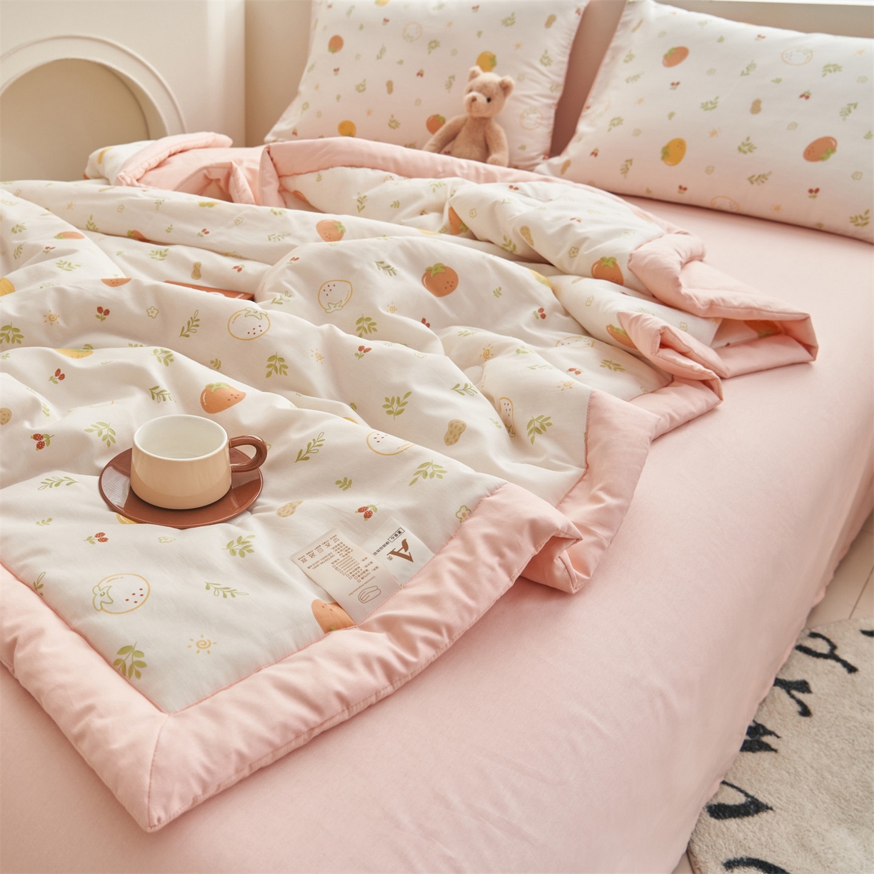 91家纺网 家纺一手货源 找家纺 恒爱家纺 2026新款全棉纯棉12868印花夏被夏凉被空调被 BR果香四季