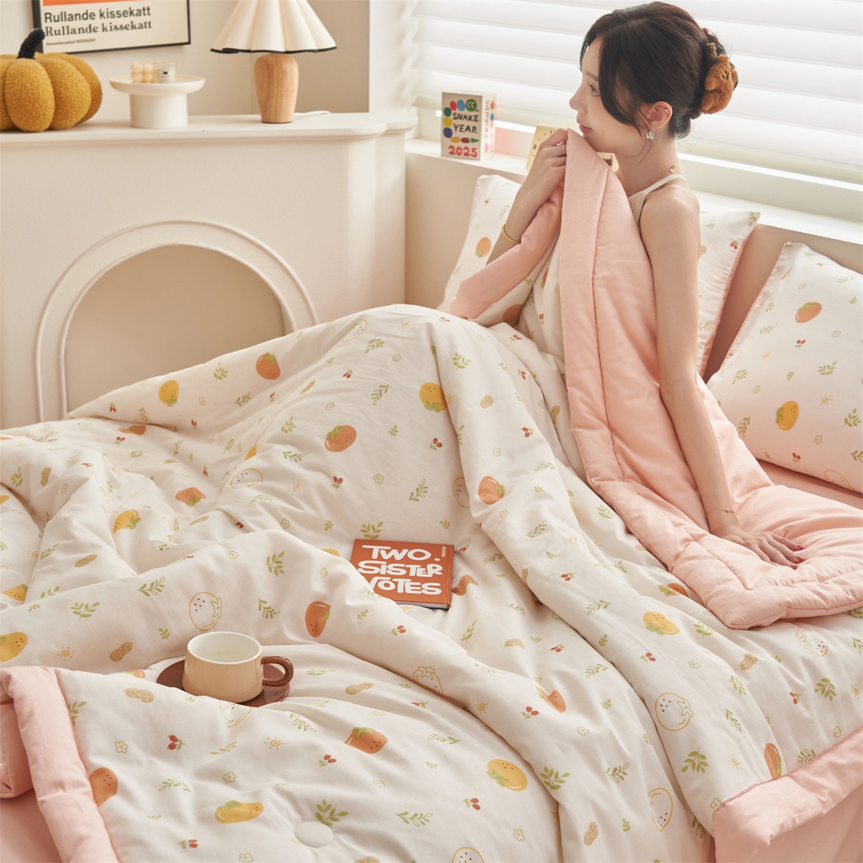 91家纺网 家纺一手货源 找家纺 恒爱家纺 2026新款全棉纯棉12868印花夏被夏凉被空调被 BR果香四季