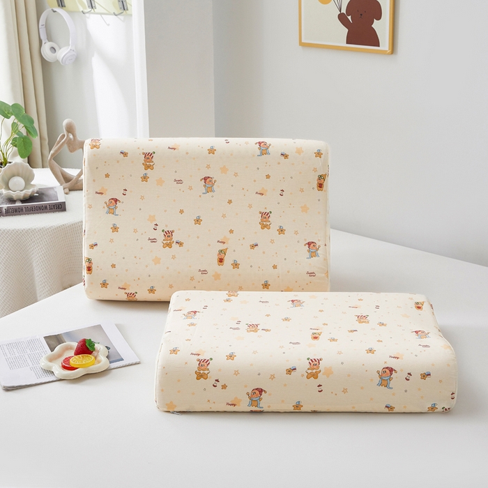 91家纺网 家纺一手货源 找家纺 （总）翎盈家纺 2026款ins风小清新卡通纯棉乳胶枕专用枕套全棉波浪形枕头套