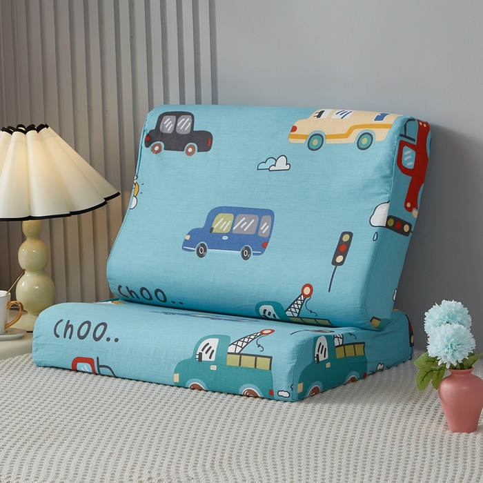 91家纺网 家纺一手货源 找家纺 （总）翎盈家纺 2026款ins风小清新卡通纯棉乳胶枕专用枕套全棉波浪形枕头套