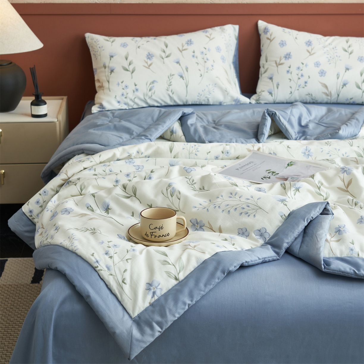 91家纺网 家纺一手货源 找家纺 恒爱家纺 2026新款全棉纯棉12868印花夏被夏凉被空调被 BR花韵清香