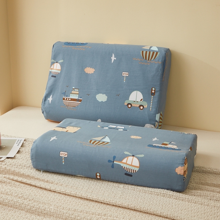 91家纺网 家纺一手货源 找家纺 （总）翎盈家纺 2026款ins风小清新卡通纯棉乳胶枕专用枕套全棉波浪形枕头套