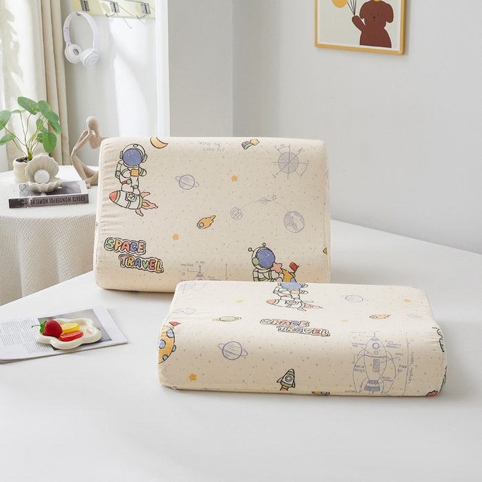 91家纺网 家纺一手货源 找家纺 （总）翎盈家纺 2026款ins风小清新卡通纯棉乳胶枕专用枕套全棉波浪形枕头套