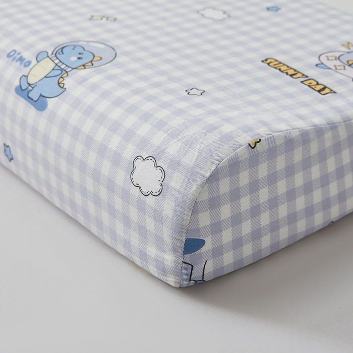 91家纺网 家纺一手货源 找家纺 翎盈家纺 2026款ins风小清新卡通纯棉乳胶枕专用枕套全棉波浪形枕头套 星际告白