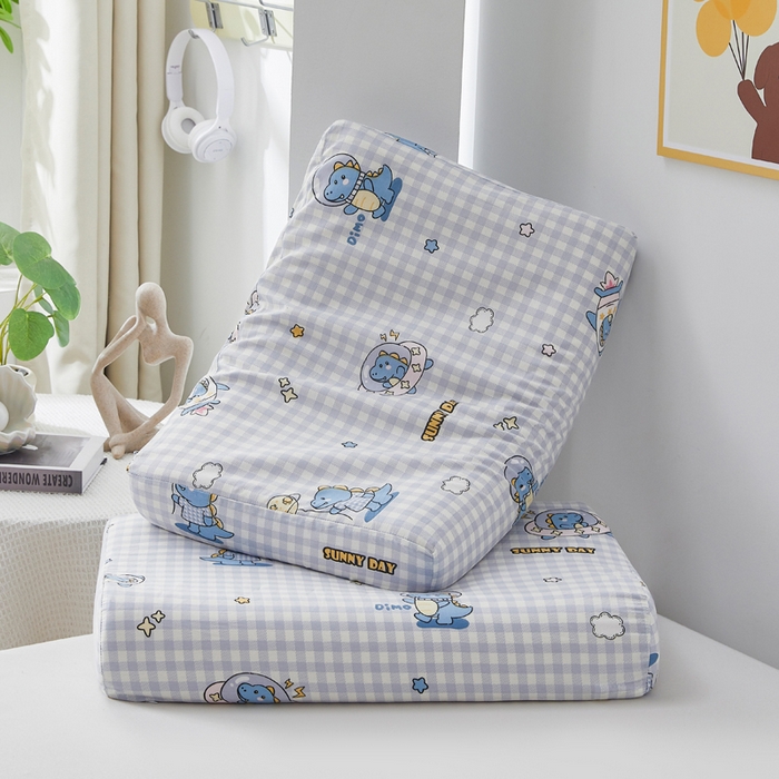 91家纺网 家纺一手货源 找家纺 翎盈家纺 2026款ins风小清新卡通纯棉乳胶枕专用枕套全棉波浪形枕头套 星际告白