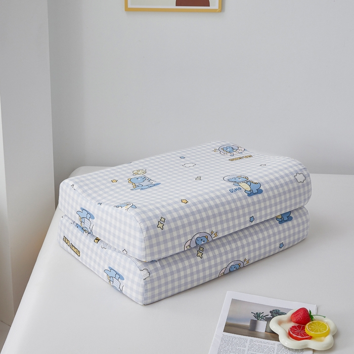 91家纺网 家纺一手货源 找家纺 翎盈家纺 2026款ins风小清新卡通纯棉乳胶枕专用枕套全棉波浪形枕头套 星际告白