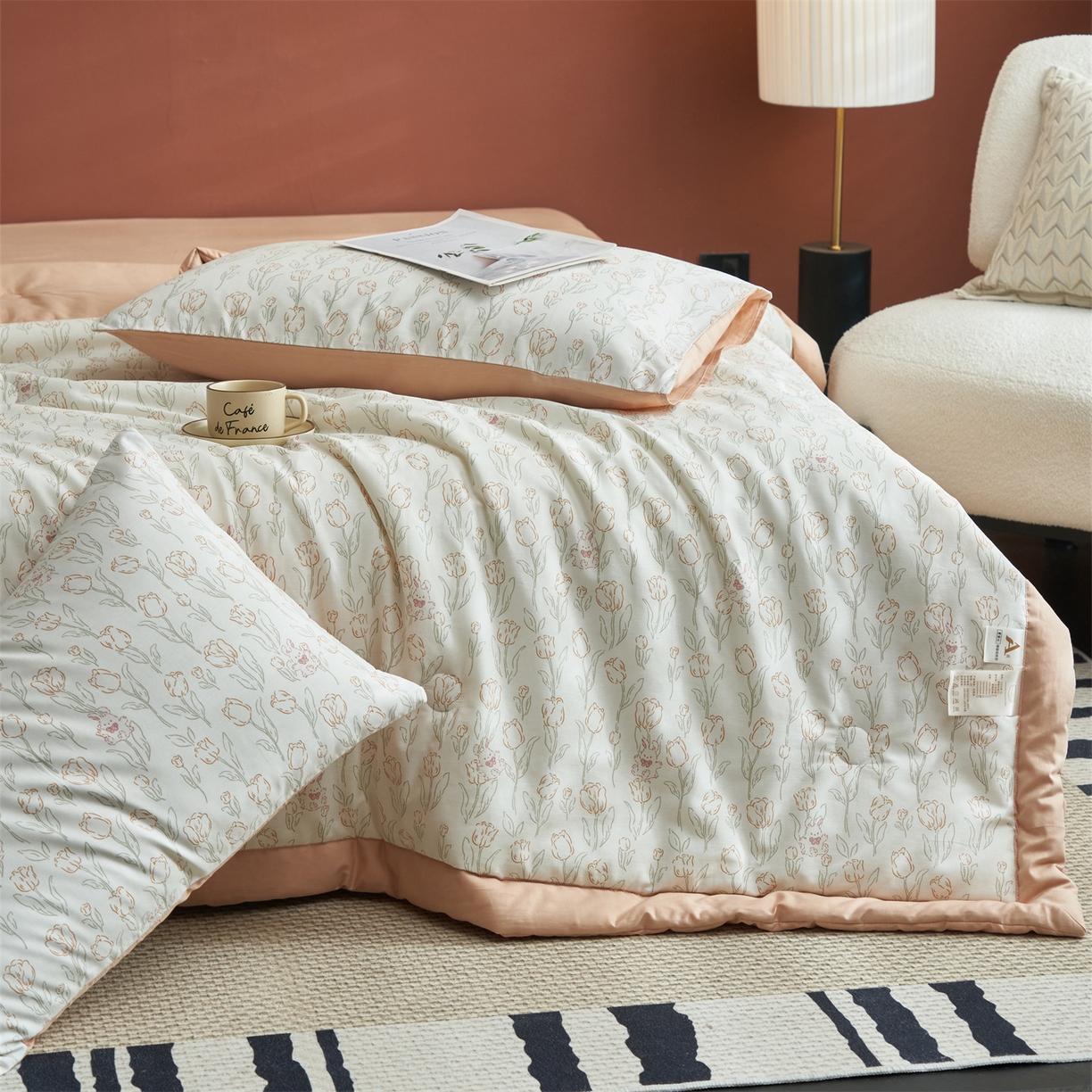 91家纺网 家纺一手货源 找家纺 恒爱家纺 2026新款全棉纯棉12868印花夏被夏凉被空调被 BR可可小兔