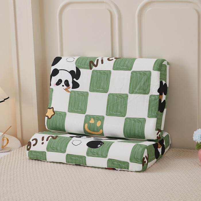 91家纺网 家纺一手货源 找家纺 翎盈家纺 2026款ins风小清新卡通纯棉乳胶枕专用枕套全棉波浪形枕头套 安逸胖达