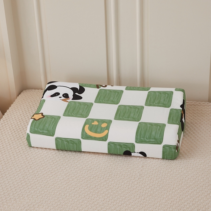 91家纺网 家纺一手货源 找家纺 翎盈家纺 2026款ins风小清新卡通纯棉乳胶枕专用枕套全棉波浪形枕头套 安逸胖达