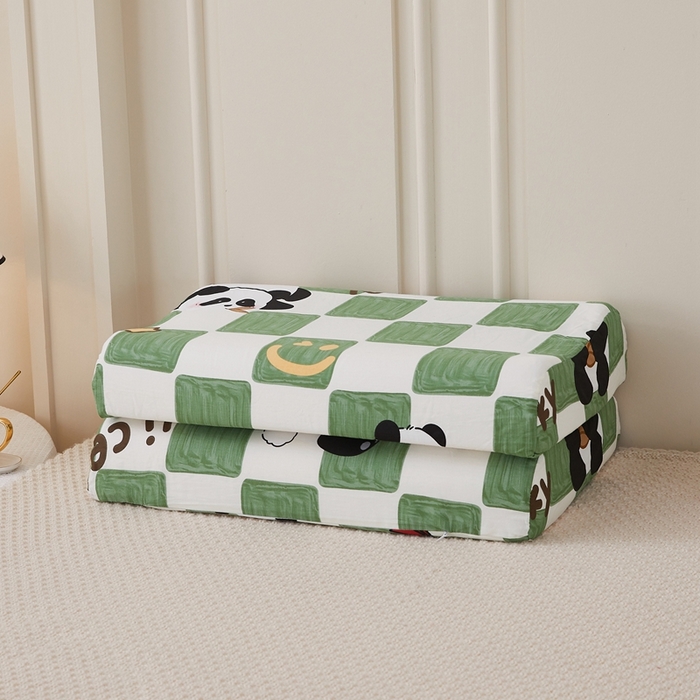 91家纺网 家纺一手货源 找家纺 翎盈家纺 2026款ins风小清新卡通纯棉乳胶枕专用枕套全棉波浪形枕头套 安逸胖达