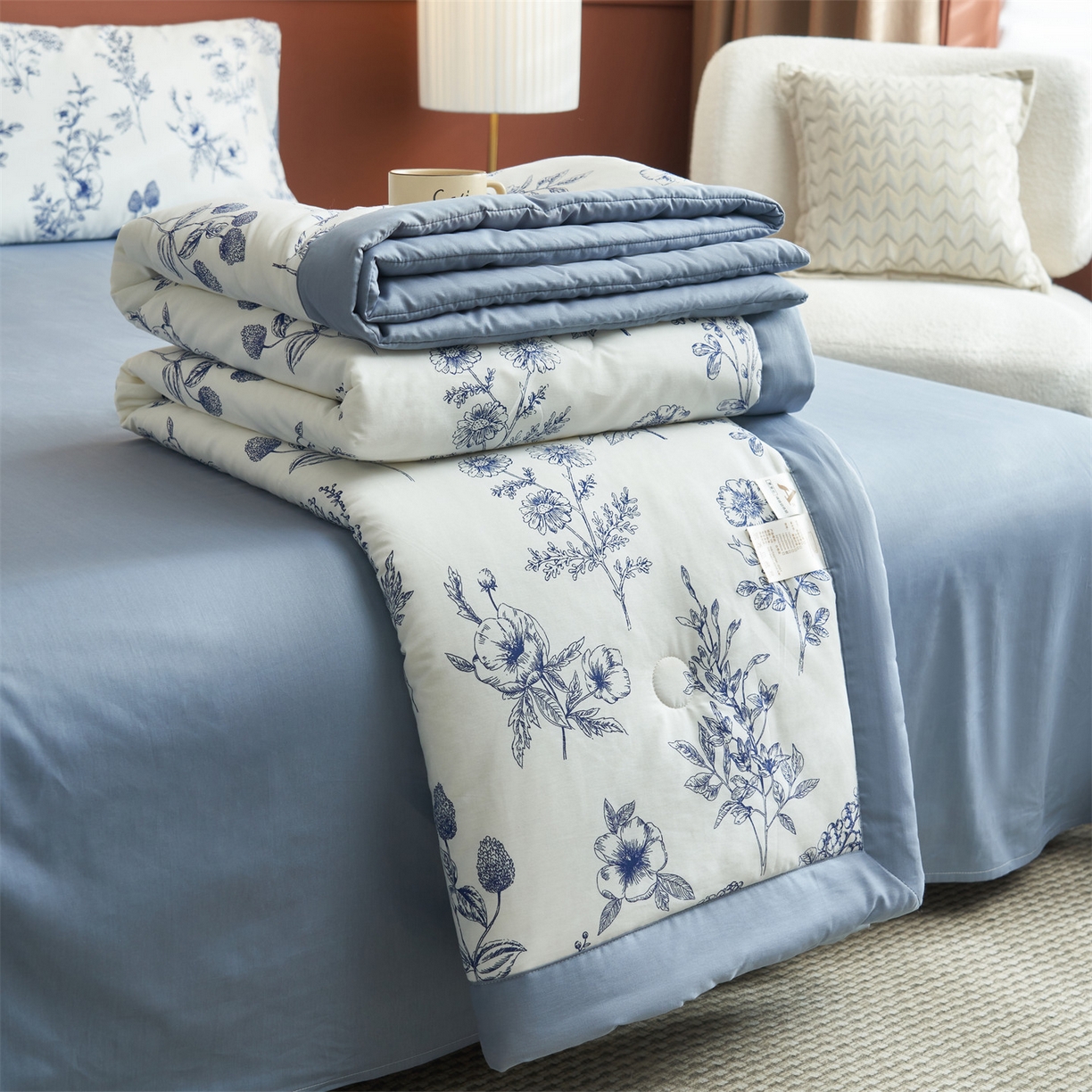 91家纺网 家纺一手货源 找家纺 恒爱家纺 2026新款全棉纯棉12868印花夏被夏凉被空调被 BR小欢喜