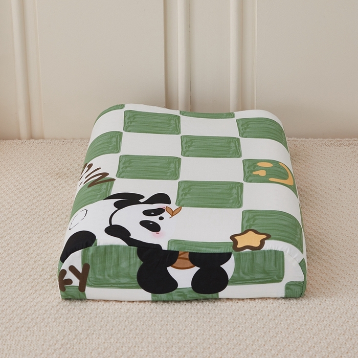 91家纺网 家纺一手货源 找家纺 翎盈家纺 2026款ins风小清新卡通纯棉乳胶枕专用枕套全棉波浪形枕头套 安逸胖达