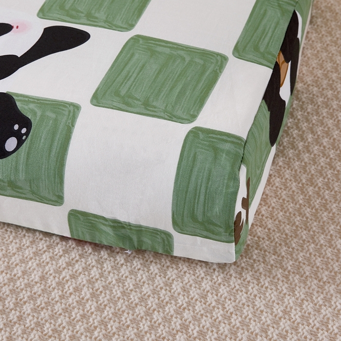 91家纺网 家纺一手货源 找家纺 翎盈家纺 2026款ins风小清新卡通纯棉乳胶枕专用枕套全棉波浪形枕头套 安逸胖达