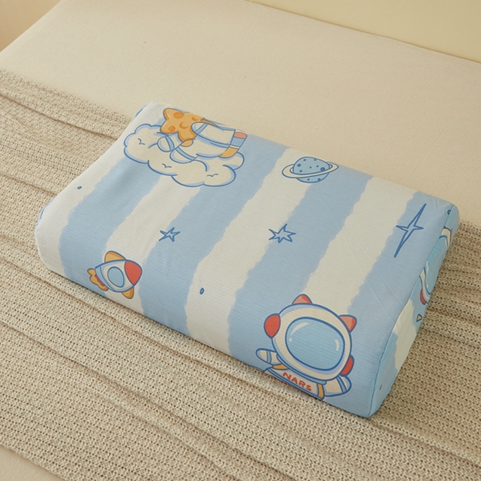 91家纺网 家纺一手货源 找家纺 翎盈家纺 2026款ins风小清新卡通纯棉乳胶枕专用枕套全棉波浪形枕头套 遨游星际