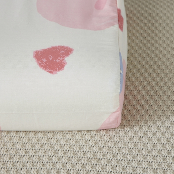 91家纺网 家纺一手货源 找家纺 翎盈家纺 2026款ins风小清新卡通纯棉乳胶枕专用枕套全棉波浪形枕头套 白桃公主