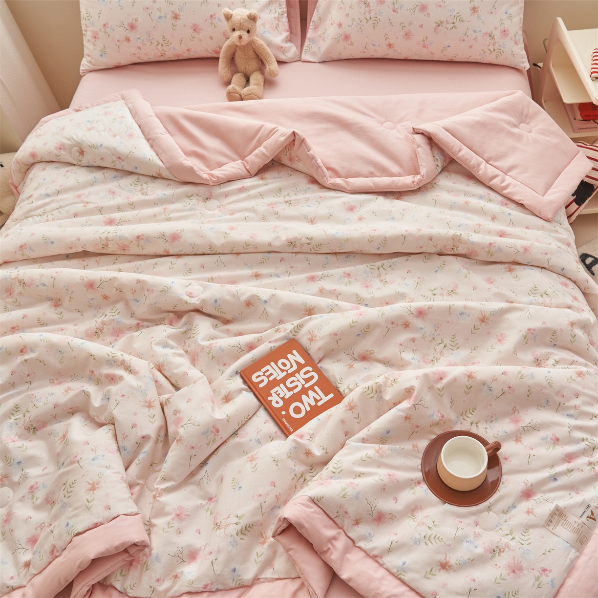 91家纺网 家纺一手货源 找家纺 恒爱家纺 2026新款全棉纯棉12868印花夏被夏凉被空调被 HA花间醉心