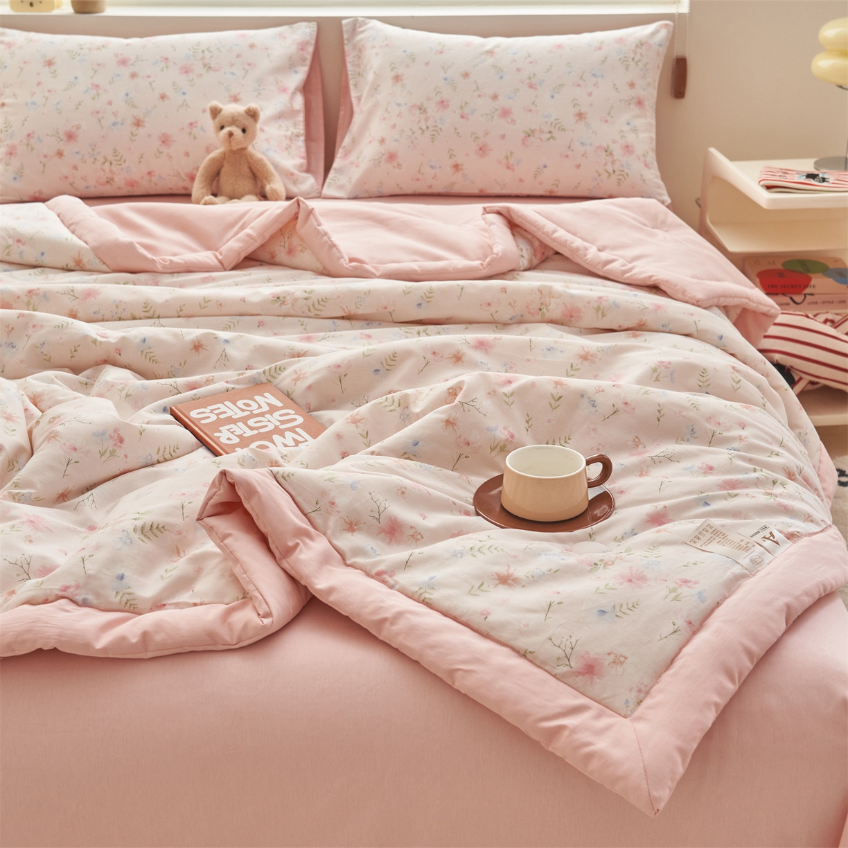 91家纺网 家纺一手货源 找家纺 恒爱家纺 2026新款全棉纯棉12868印花夏被夏凉被空调被 HA花间醉心