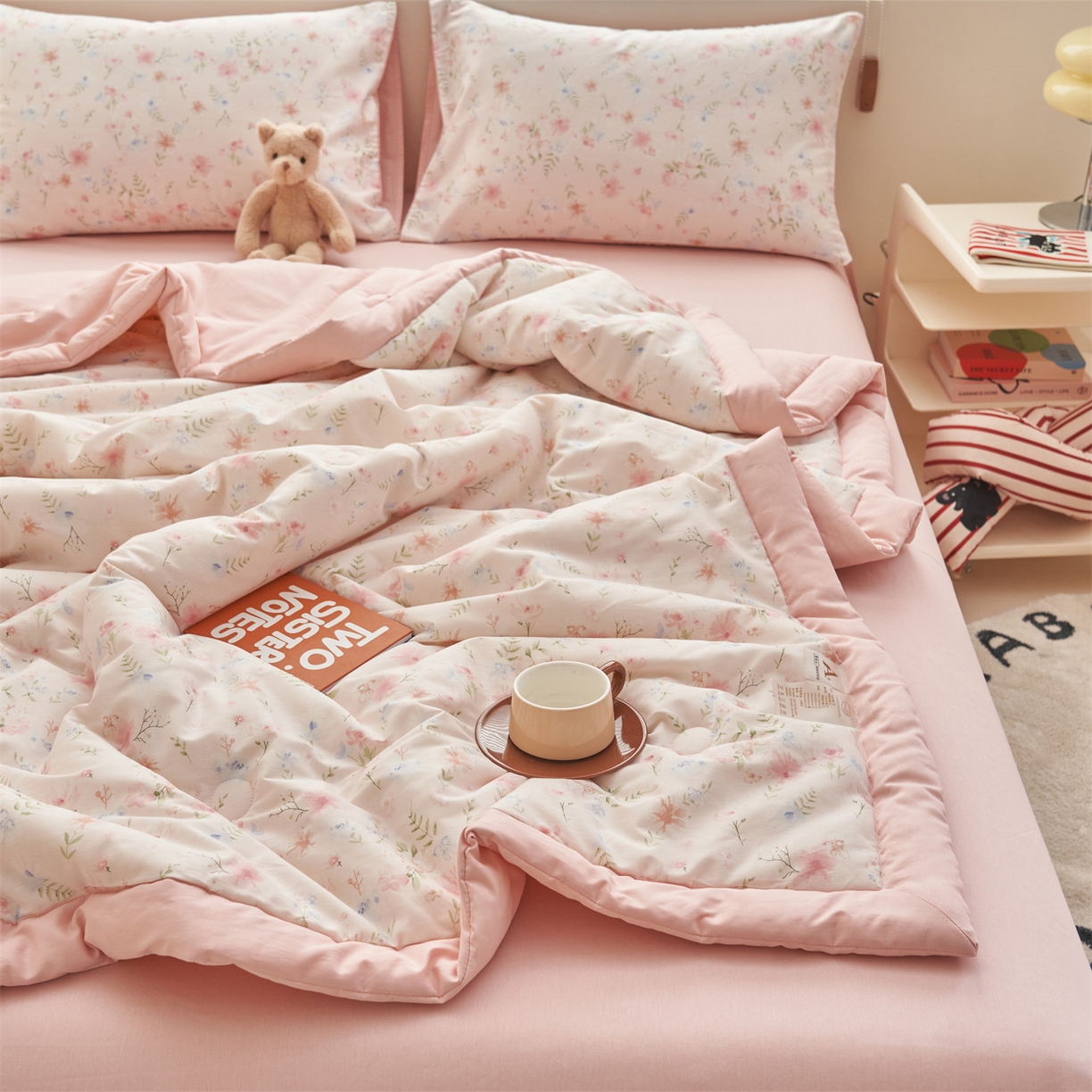 91家纺网 家纺一手货源 找家纺 恒爱家纺 2026新款全棉纯棉12868印花夏被夏凉被空调被 HA花间醉心