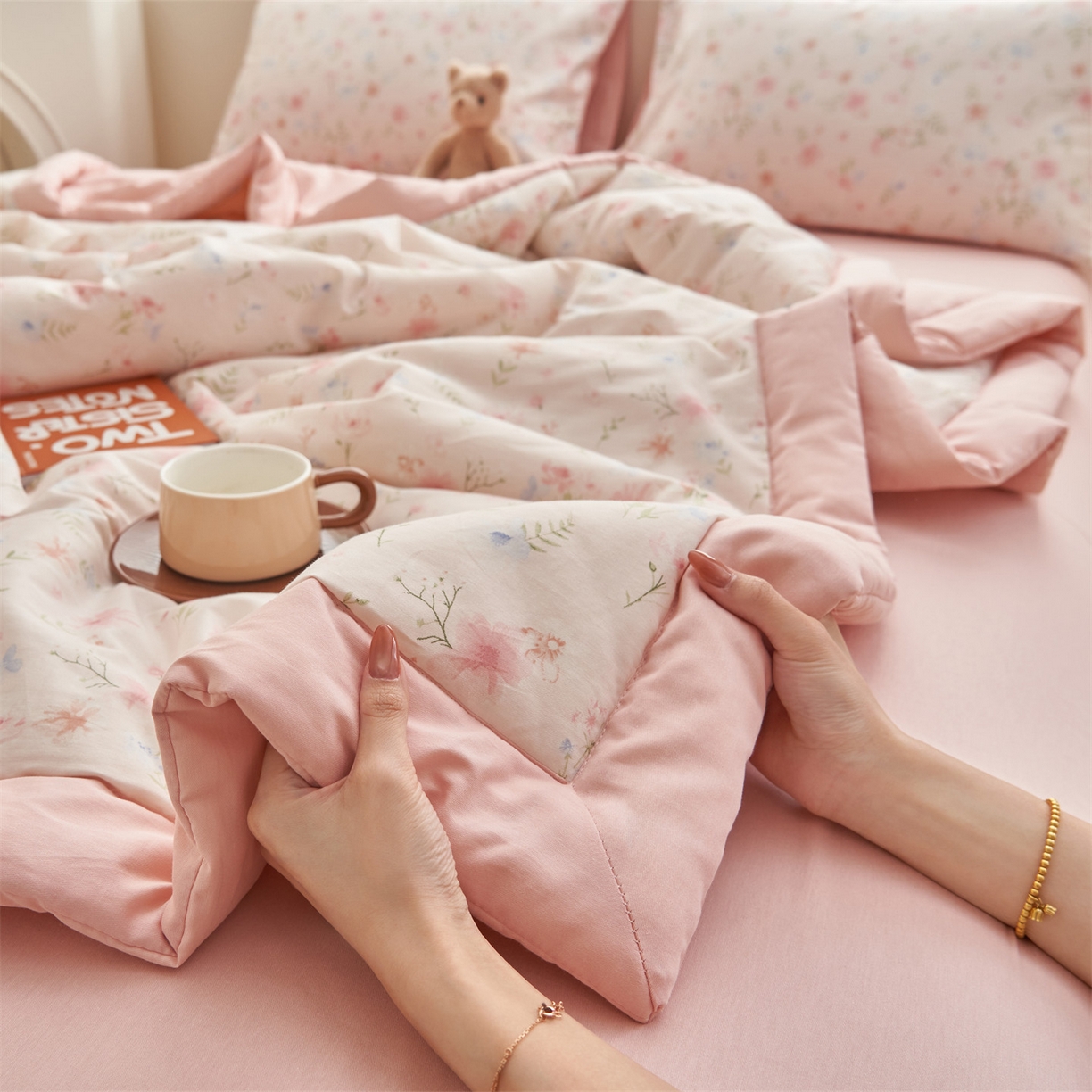 91家纺网 家纺一手货源 找家纺 恒爱家纺 2026新款全棉纯棉12868印花夏被夏凉被空调被 HA花间醉心