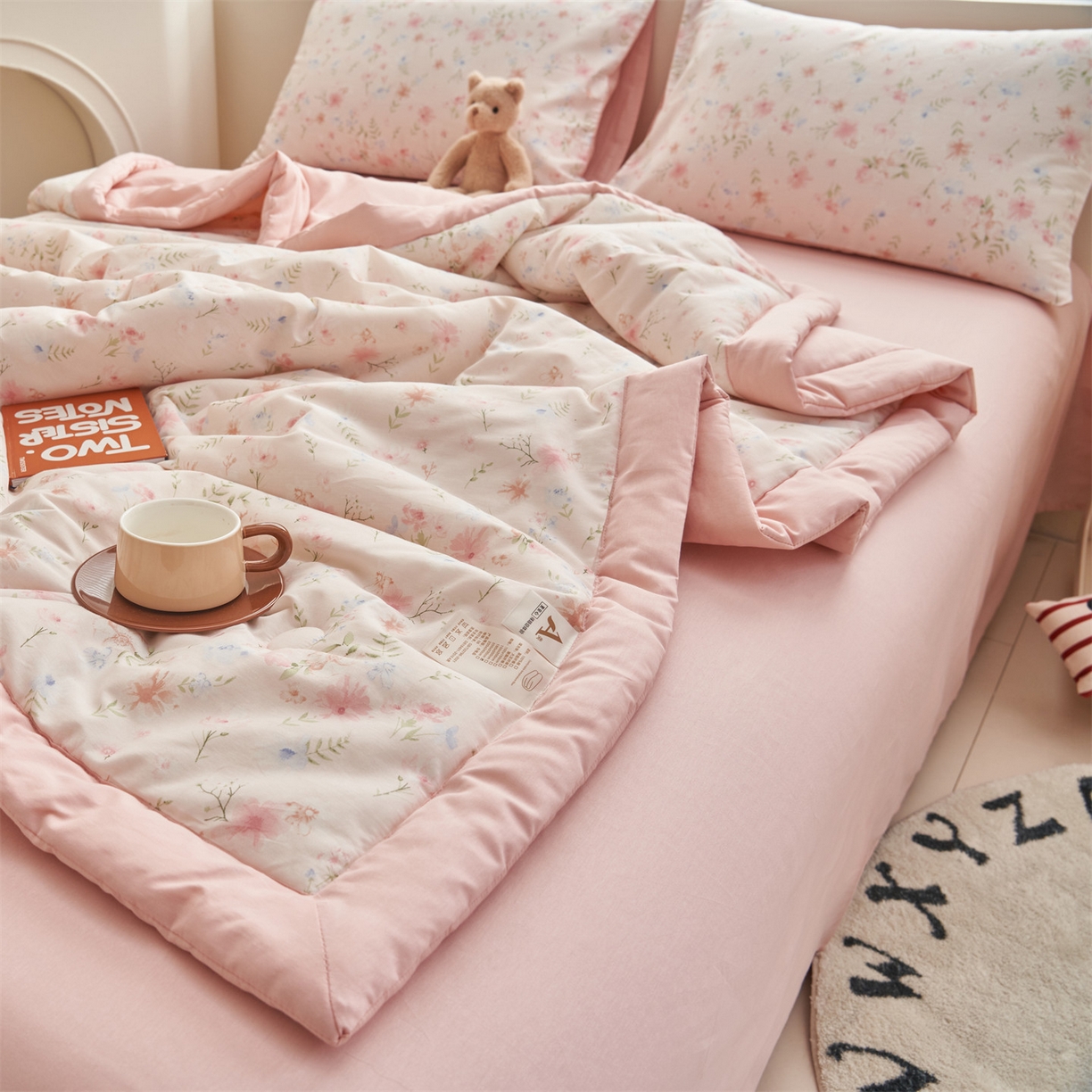 91家纺网 家纺一手货源 找家纺 恒爱家纺 2026新款全棉纯棉12868印花夏被夏凉被空调被 HA花间醉心