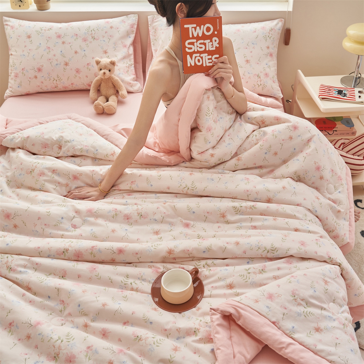 91家纺网 家纺一手货源 找家纺 恒爱家纺 2026新款全棉纯棉12868印花夏被夏凉被空调被 HA花间醉心