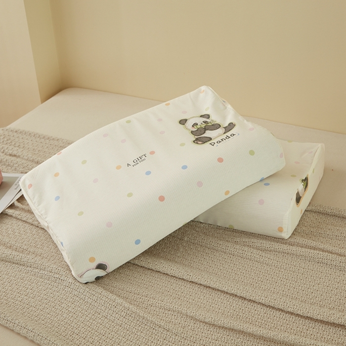 91家纺网 家纺一手货源 找家纺 翎盈家纺 2026款ins风小清新卡通纯棉乳胶枕专用枕套全棉波浪形枕头套 布偶熊猫