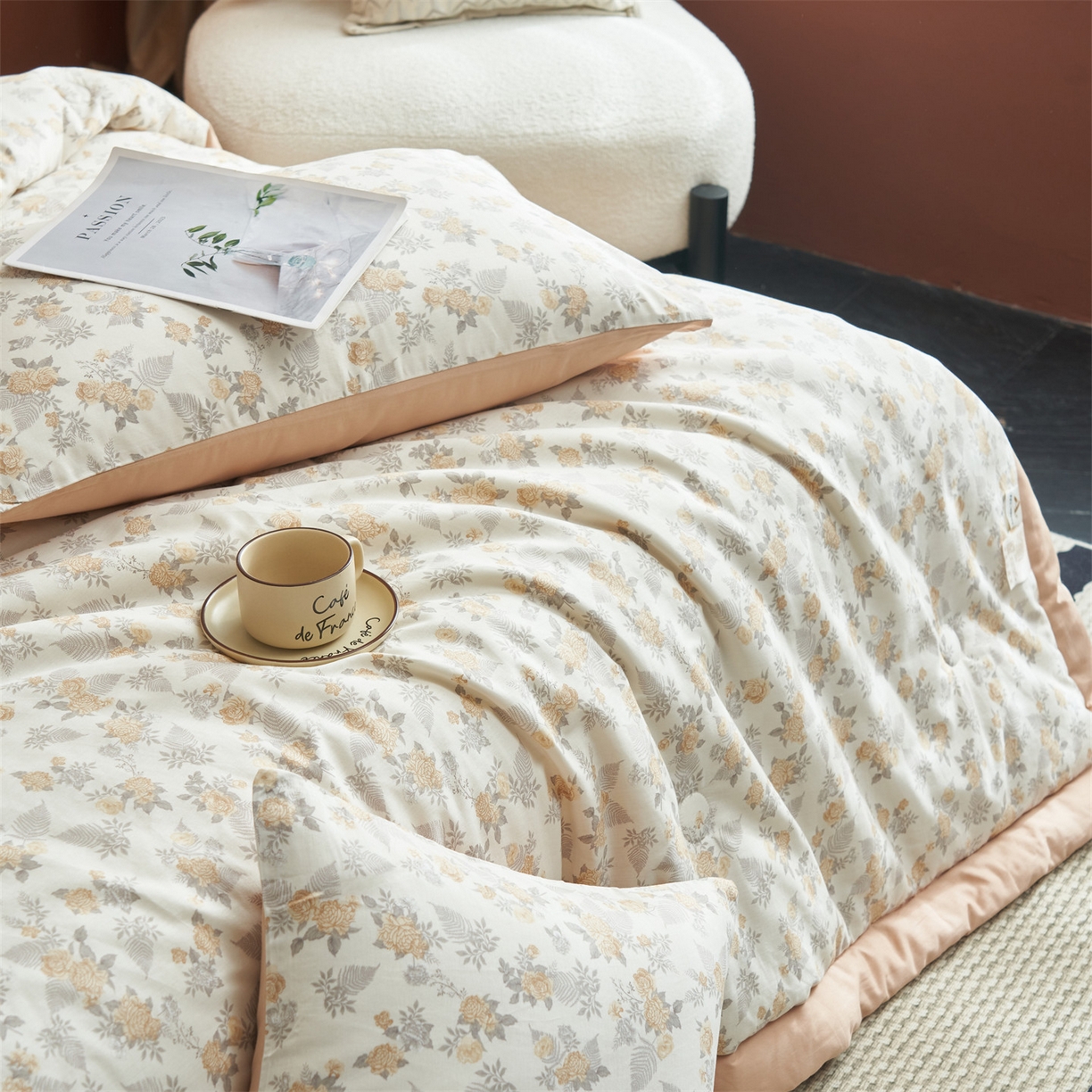 91家纺网 家纺一手货源 找家纺 恒爱家纺 2026新款全棉纯棉12868印花夏被夏凉被空调被 HA情若相惜