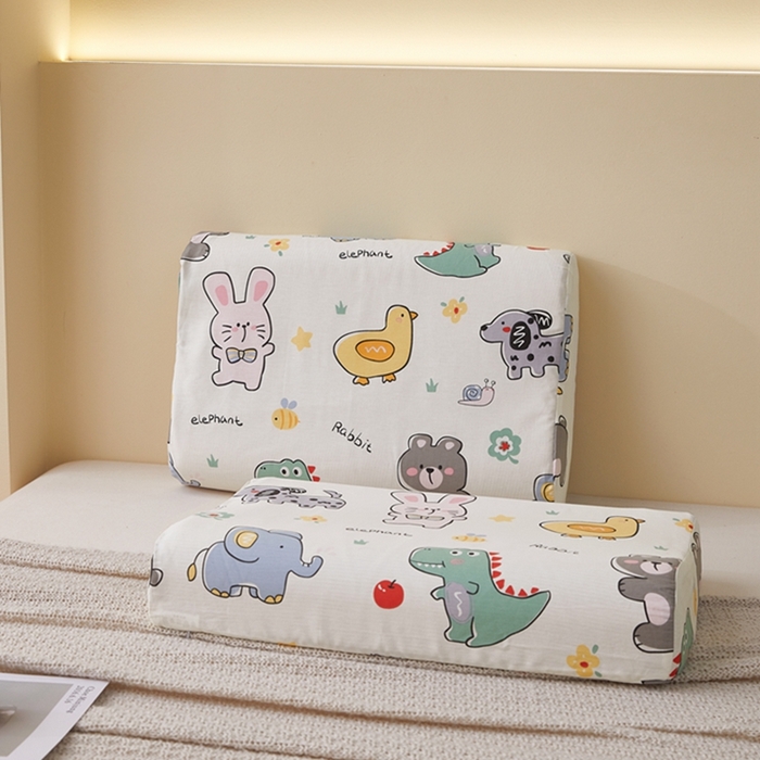 91家纺网 家纺一手货源 找家纺 翎盈家纺 2026款ins风小清新卡通纯棉乳胶枕专用枕套全棉波浪形枕头套 疯狂动物园