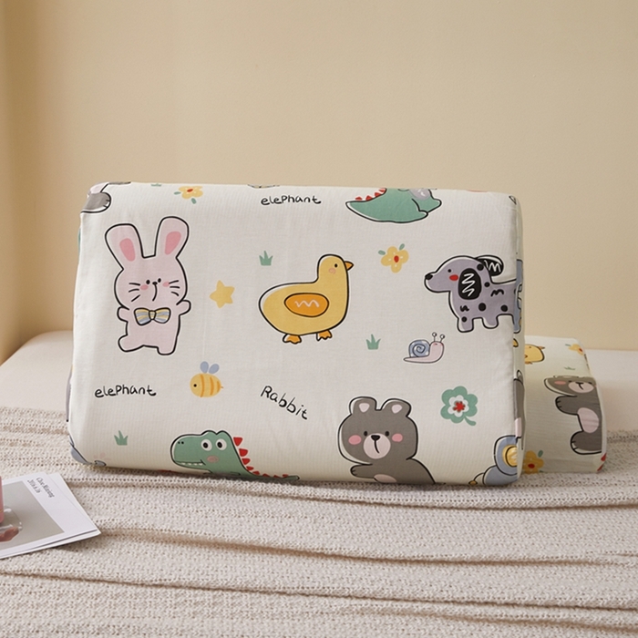 91家纺网 家纺一手货源 找家纺 翎盈家纺 2026款ins风小清新卡通纯棉乳胶枕专用枕套全棉波浪形枕头套 疯狂动物园