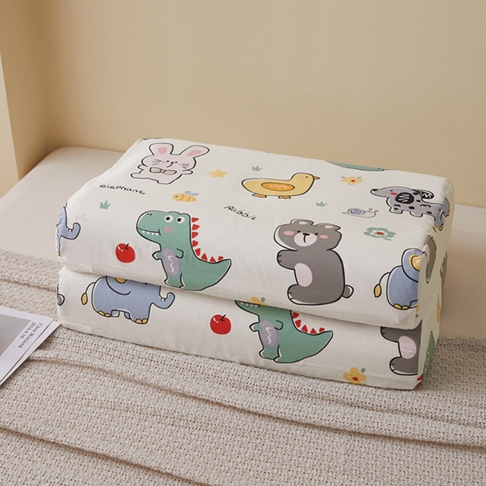 91家纺网 家纺一手货源 找家纺 翎盈家纺 2026款ins风小清新卡通纯棉乳胶枕专用枕套全棉波浪形枕头套 疯狂动物园