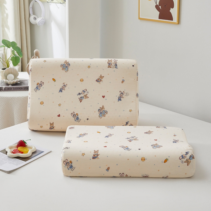 91家纺网 家纺一手货源 找家纺 翎盈家纺 2026款ins风小清新卡通纯棉乳胶枕专用枕套全棉波浪形枕头套 疯狂世界