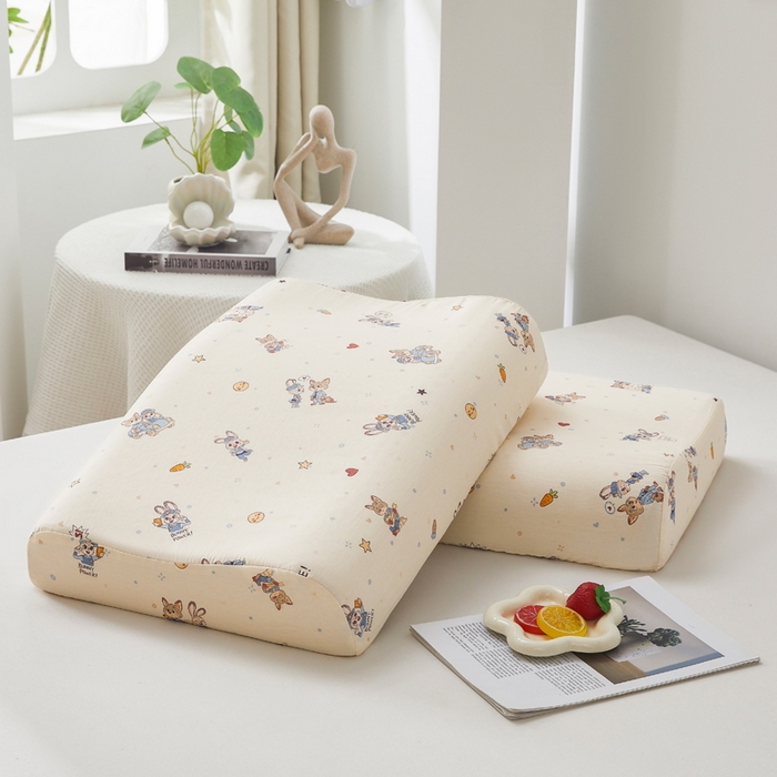 91家纺网 家纺一手货源 找家纺 翎盈家纺 2026款ins风小清新卡通纯棉乳胶枕专用枕套全棉波浪形枕头套 疯狂世界