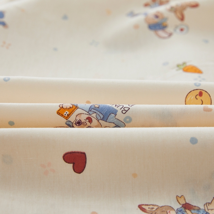 91家纺网 家纺一手货源 找家纺 翎盈家纺 2026款ins风小清新卡通纯棉乳胶枕专用枕套全棉波浪形枕头套 疯狂世界