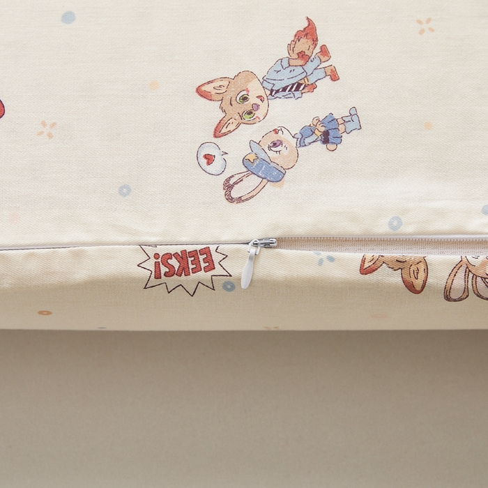 91家纺网 家纺一手货源 找家纺 翎盈家纺 2026款ins风小清新卡通纯棉乳胶枕专用枕套全棉波浪形枕头套 疯狂世界