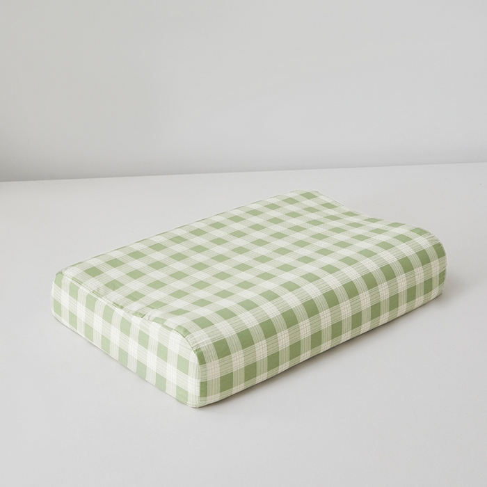 91家纺网 家纺一手货源 找家纺 翎盈家纺 2026款ins风小清新卡通纯棉乳胶枕专用枕套全棉波浪形枕头套 格瑞-绿