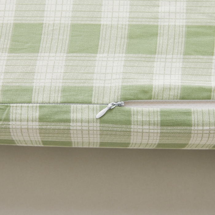 91家纺网 家纺一手货源 找家纺 翎盈家纺 2026款ins风小清新卡通纯棉乳胶枕专用枕套全棉波浪形枕头套 格瑞-绿