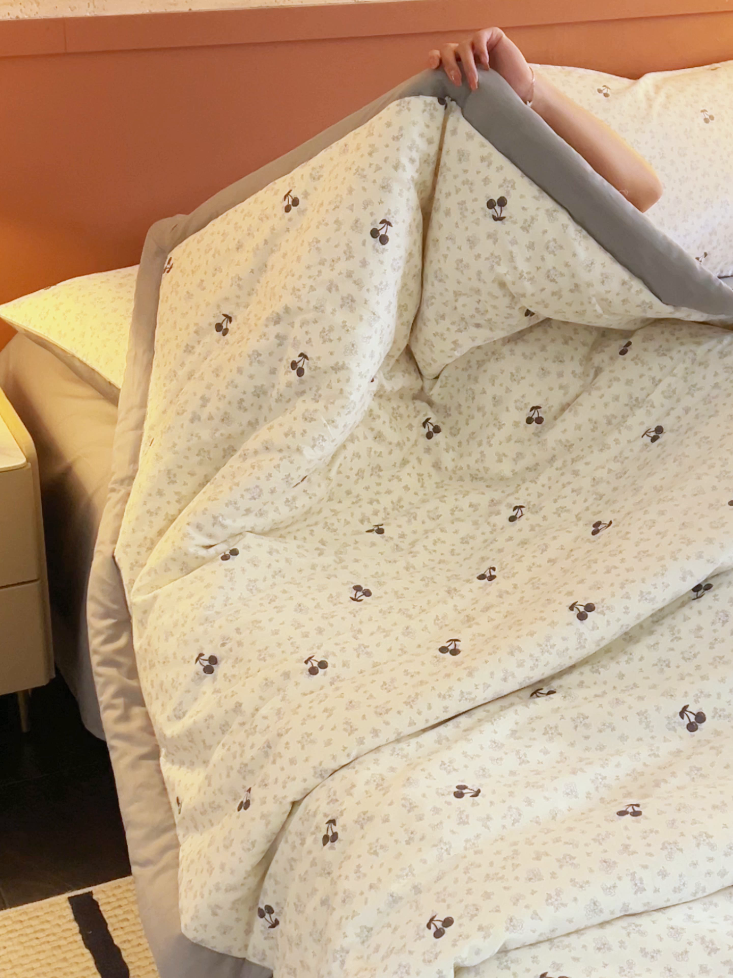 91家纺网 家纺一手货源 找家纺 恒爱家纺 2026新款全棉纯棉12868印花夏被夏凉被空调被 UJ墨兰樱桃