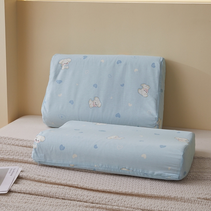 91家纺网 家纺一手货源 找家纺 翎盈家纺 2026款ins风小清新卡通纯棉乳胶枕专用枕套全棉波浪形枕头套 哈基米