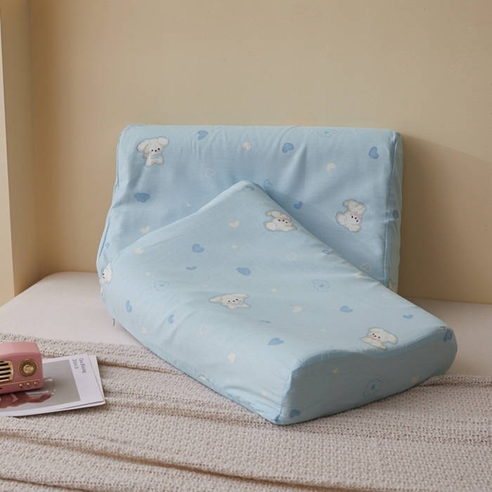 91家纺网 家纺一手货源 找家纺 翎盈家纺 2026款ins风小清新卡通纯棉乳胶枕专用枕套全棉波浪形枕头套 哈基米