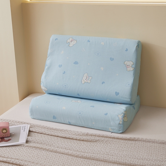 91家纺网 家纺一手货源 找家纺 翎盈家纺 2026款ins风小清新卡通纯棉乳胶枕专用枕套全棉波浪形枕头套 哈基米