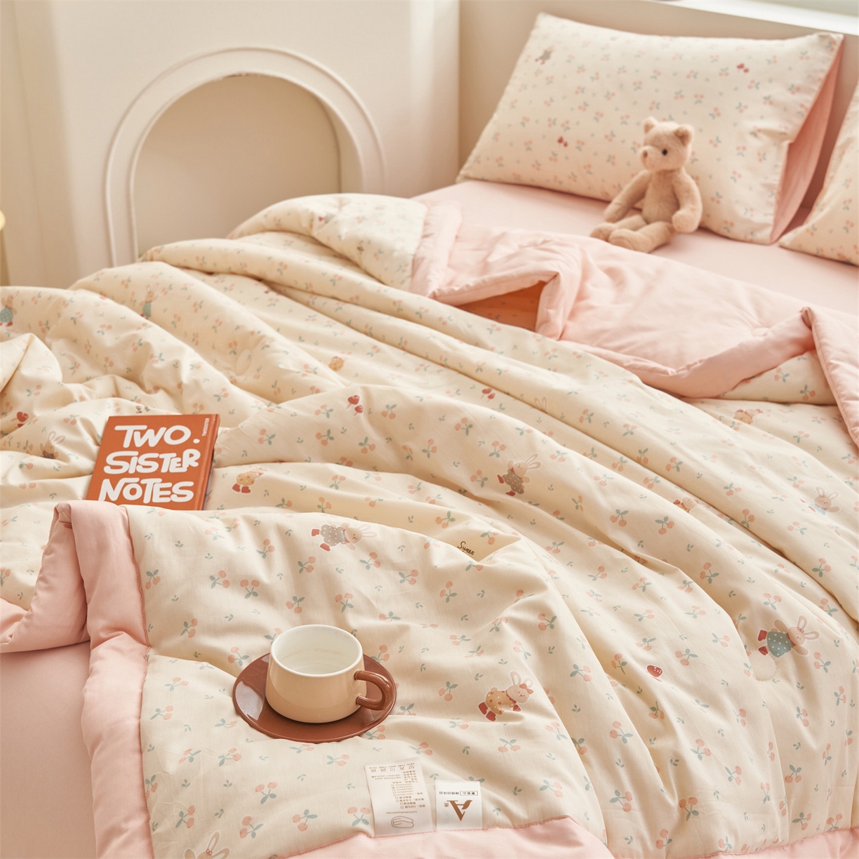 91家纺网 家纺一手货源 找家纺 恒爱家纺 2026新款全棉纯棉12868印花夏被夏凉被空调被 UJ跳跳兔