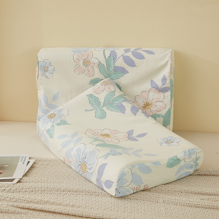 91家纺网 家纺一手货源 找家纺 翎盈家纺 2026款ins风小清新卡通纯棉乳胶枕专用枕套全棉波浪形枕头套 花漾星辰