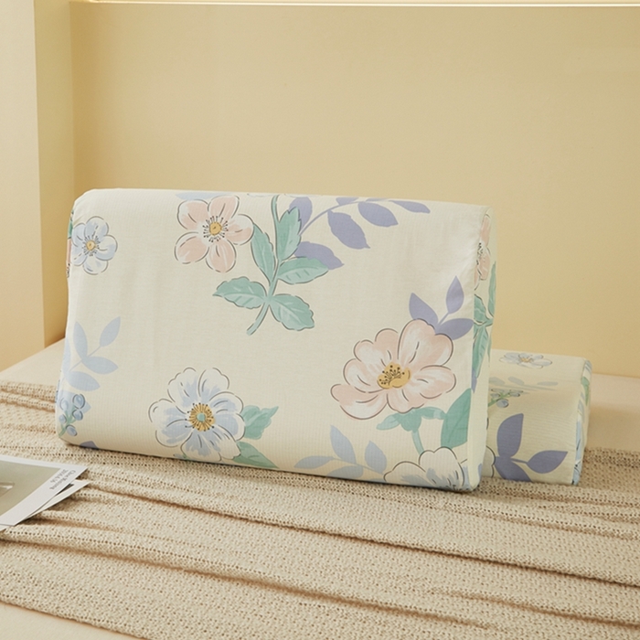 91家纺网 家纺一手货源 找家纺 翎盈家纺 2026款ins风小清新卡通纯棉乳胶枕专用枕套全棉波浪形枕头套 花漾星辰