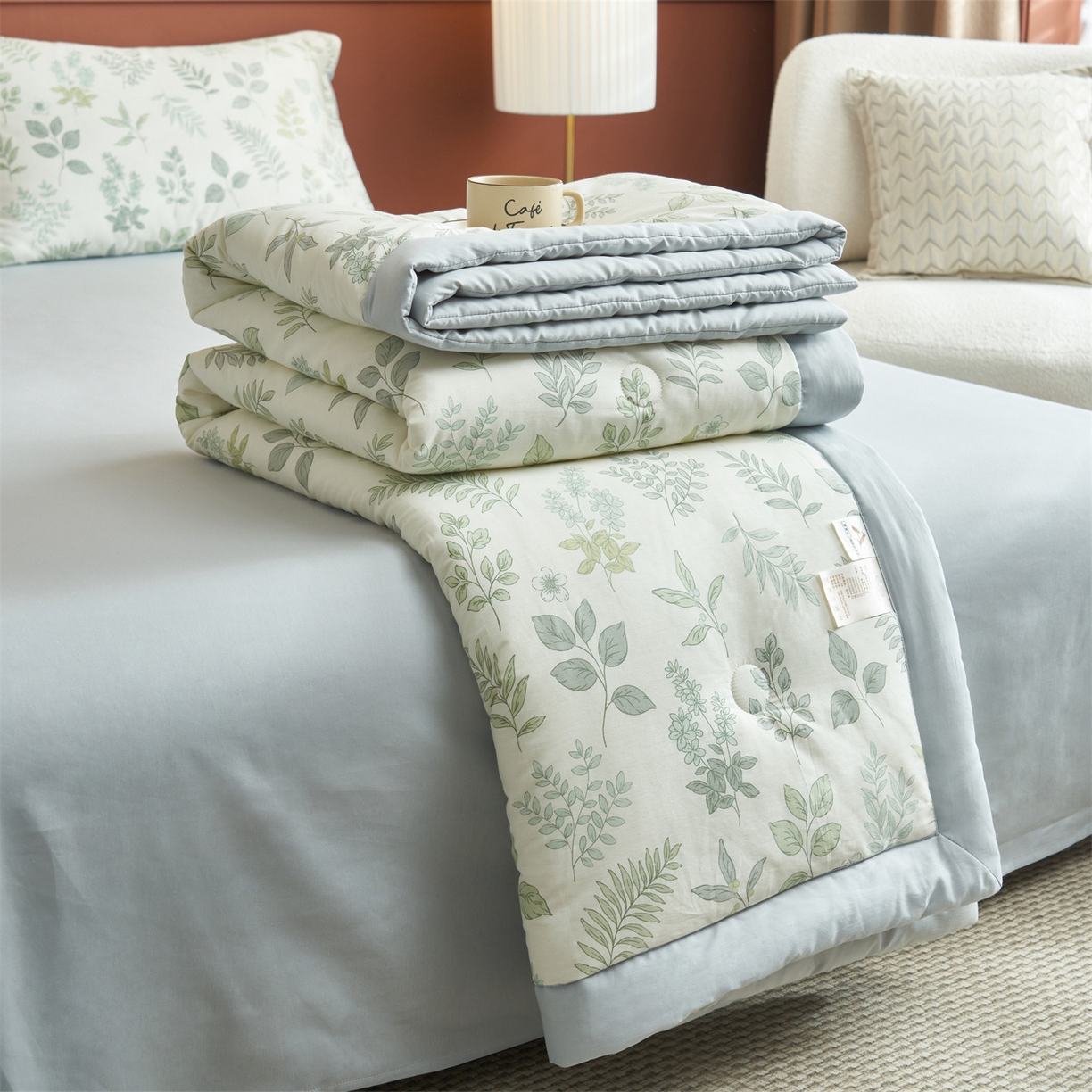 91家纺网 家纺一手货源 找家纺 恒爱家纺 2026新款全棉纯棉12868印花夏被夏凉被空调被 UJ夏瑾