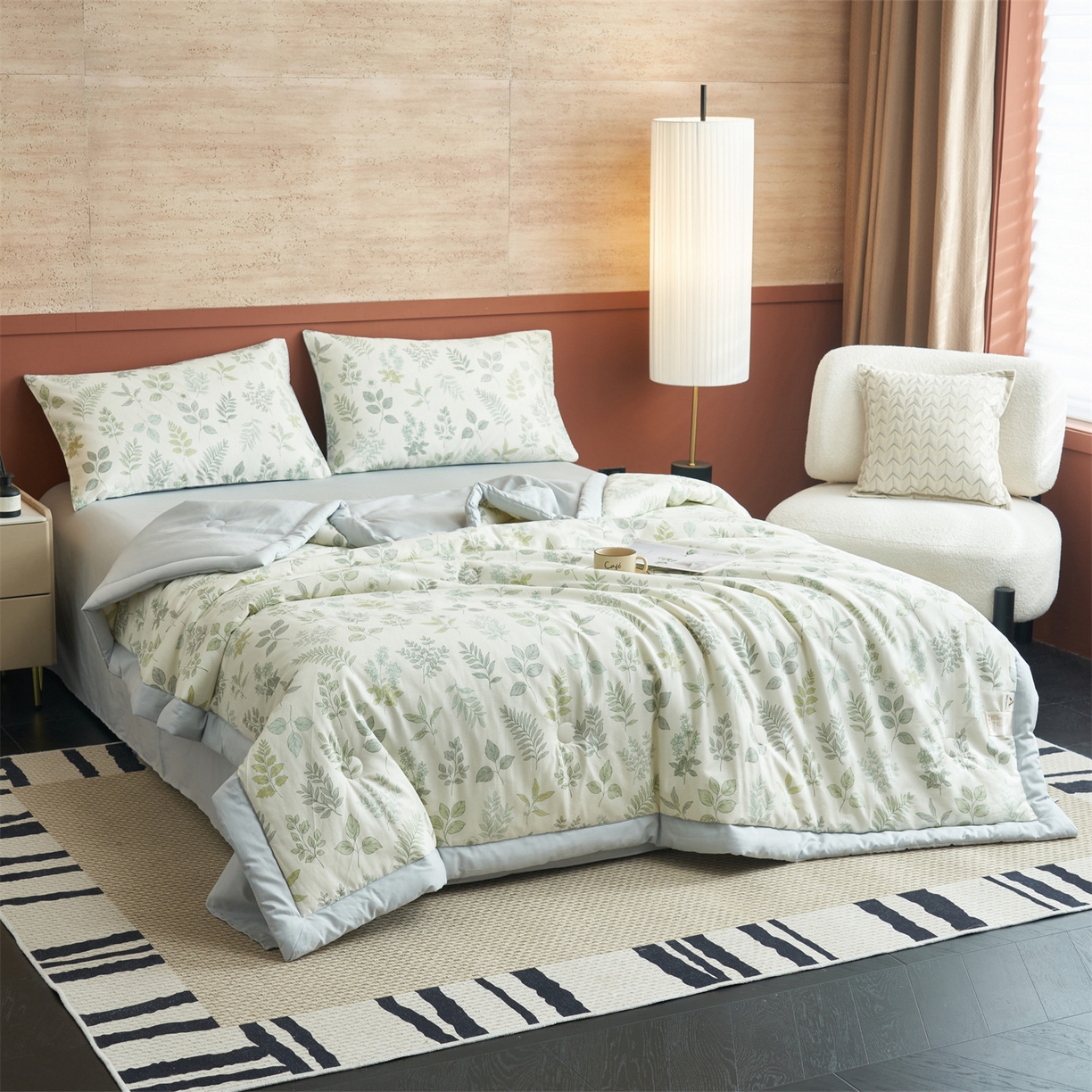 91家纺网 家纺一手货源 找家纺 恒爱家纺 2026新款全棉纯棉12868印花夏被夏凉被空调被 UJ夏瑾